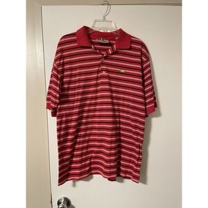 Masters Augusta National Golf Polo Shirt Men Medium Red Striped Cotton